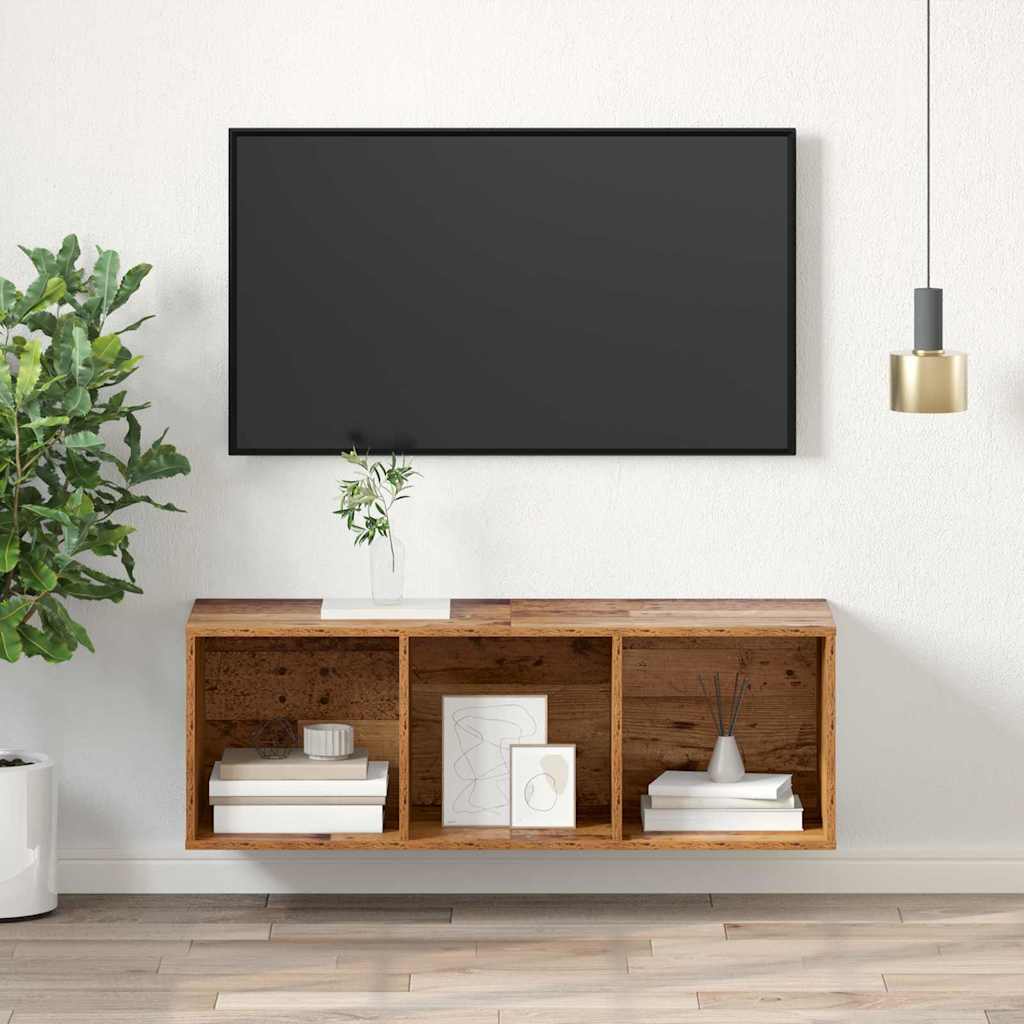 TV-møbelsæt Gammelt træ 37 x 37 x 107 cm Konstrueret træ