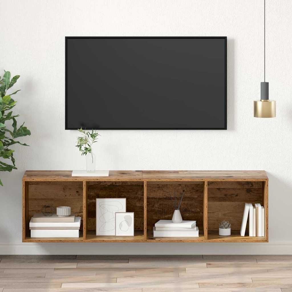 TV-møbelsæt Gammelt træ 37 x 37 x 142,5 cm Konstrueret træ