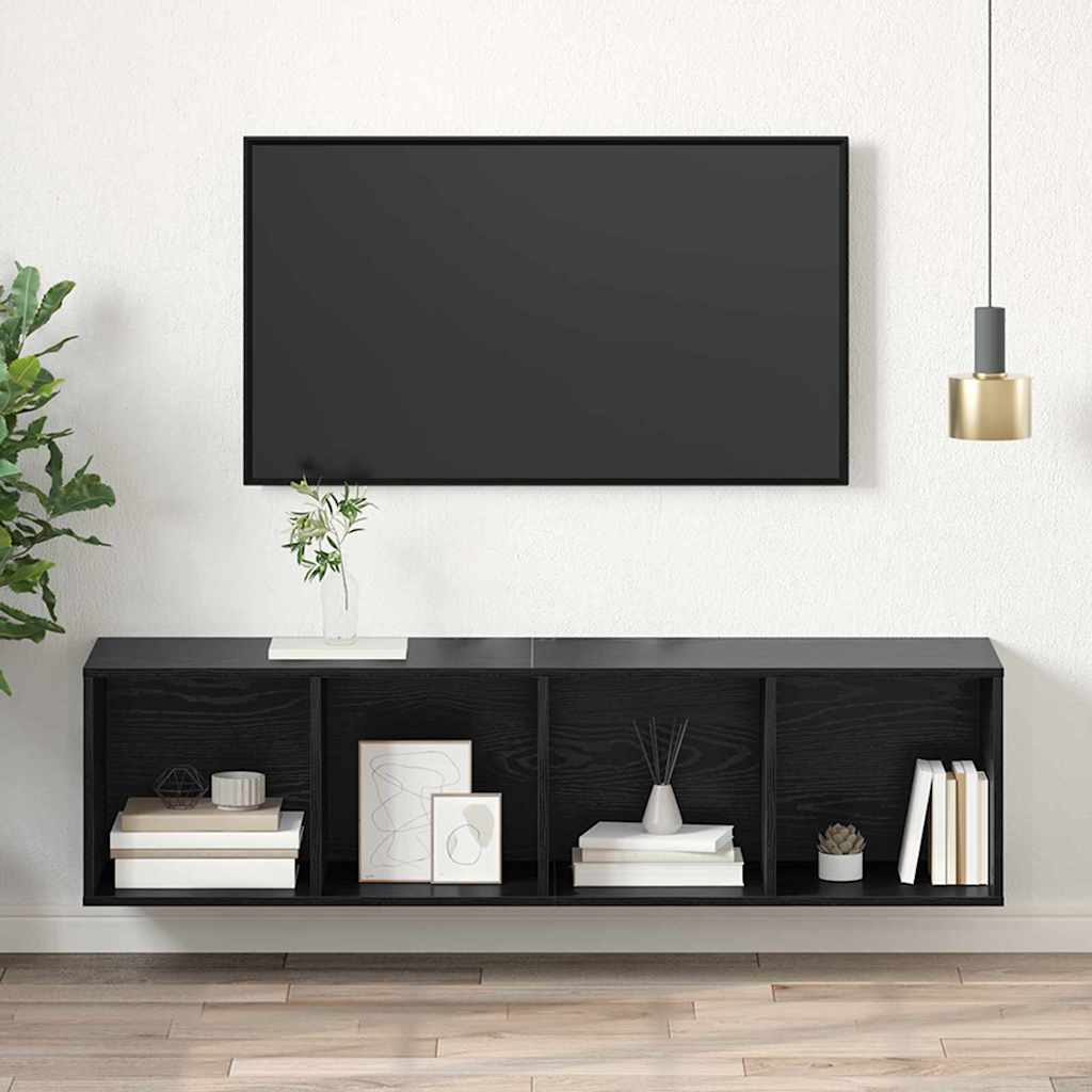 TV-møbelsæt Sort eg 37 x 37 x 142,5 cm Konstrueret træ