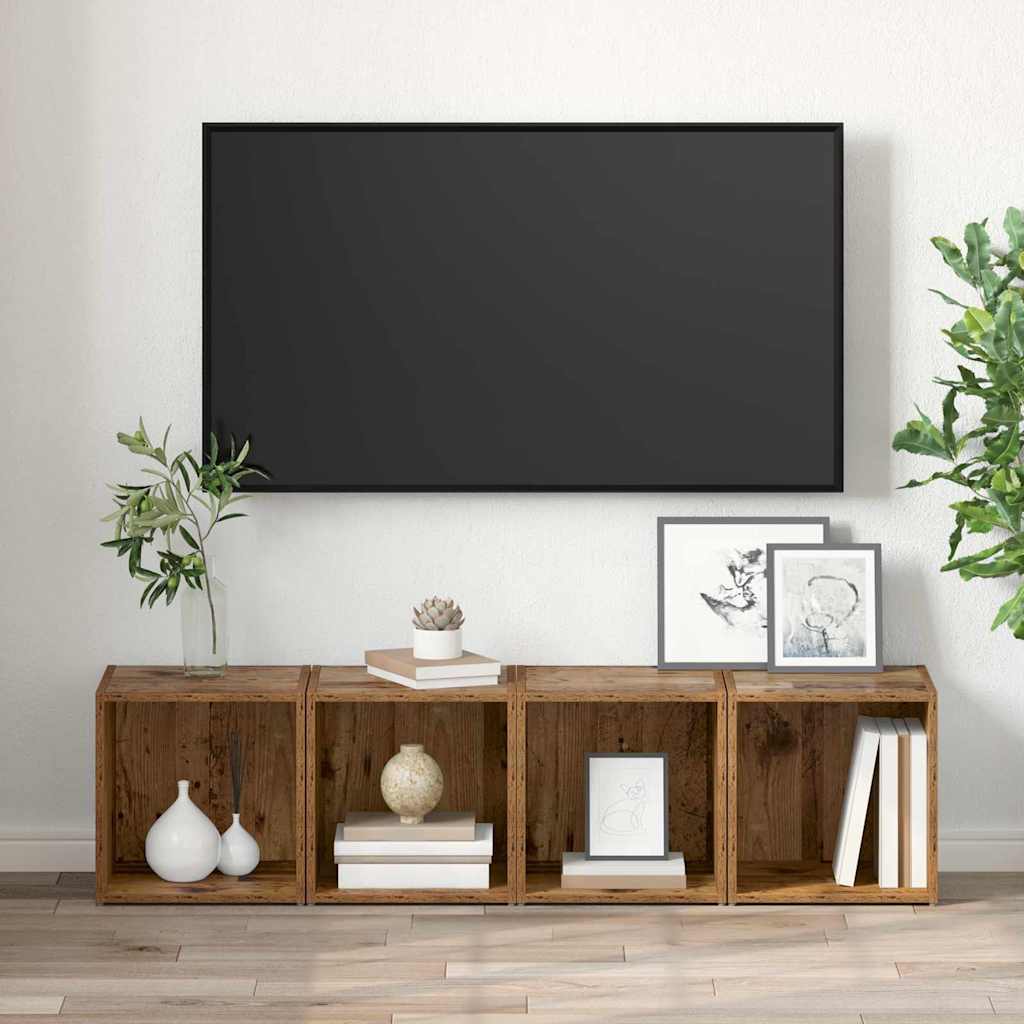 TV-møbelsæt 2 pcs Gammelt træ 37 x 35 x 37,5 cm Konstrueret træ