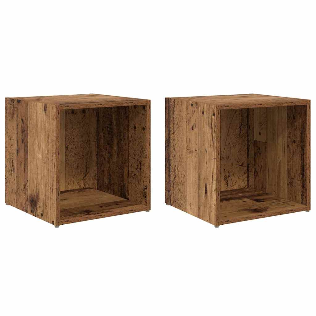 TV-møbelsæt 2 pcs Gammelt træ 37 x 35 x 37,5 cm Konstrueret træ