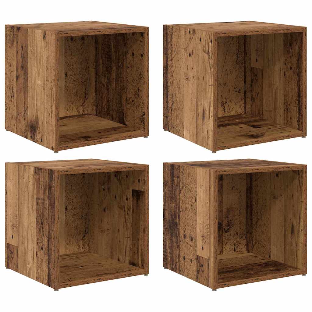 TV-møbelsæt 4 pcs Gammelt træ 37 x 35 x 37,5 cm Konstrueret træ