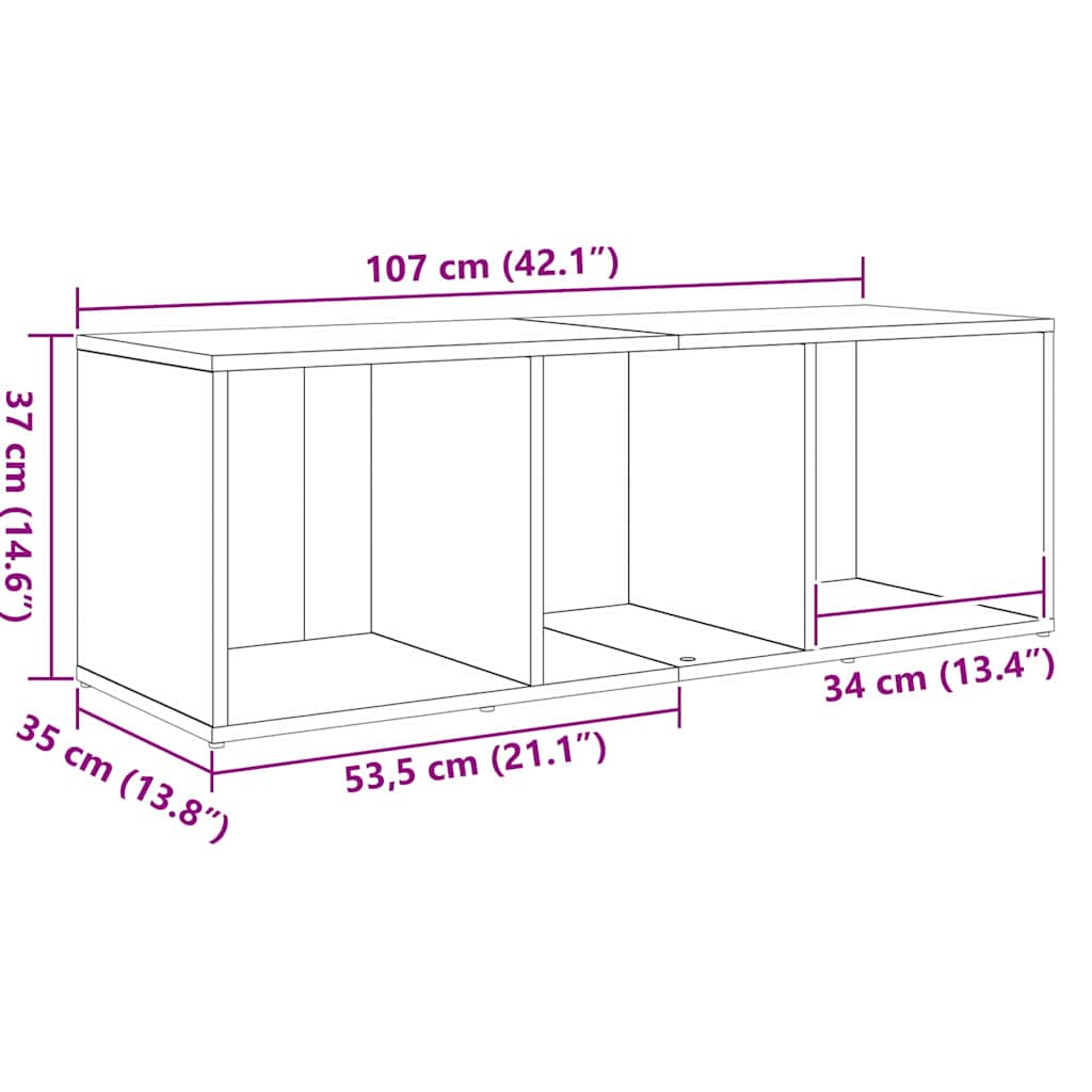 TV-møbelsæt Vægmonteret Brun 72 x 35 x 37 cm Konstrueret træ