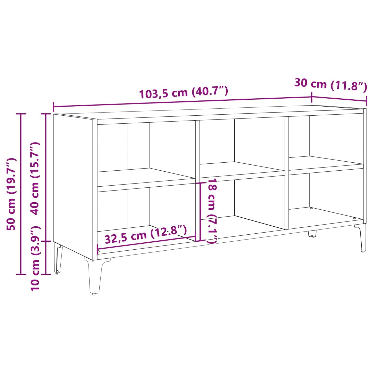 TV-møbelsæt 103,5 x 30 x 50 cm Brun Konstrueret træ