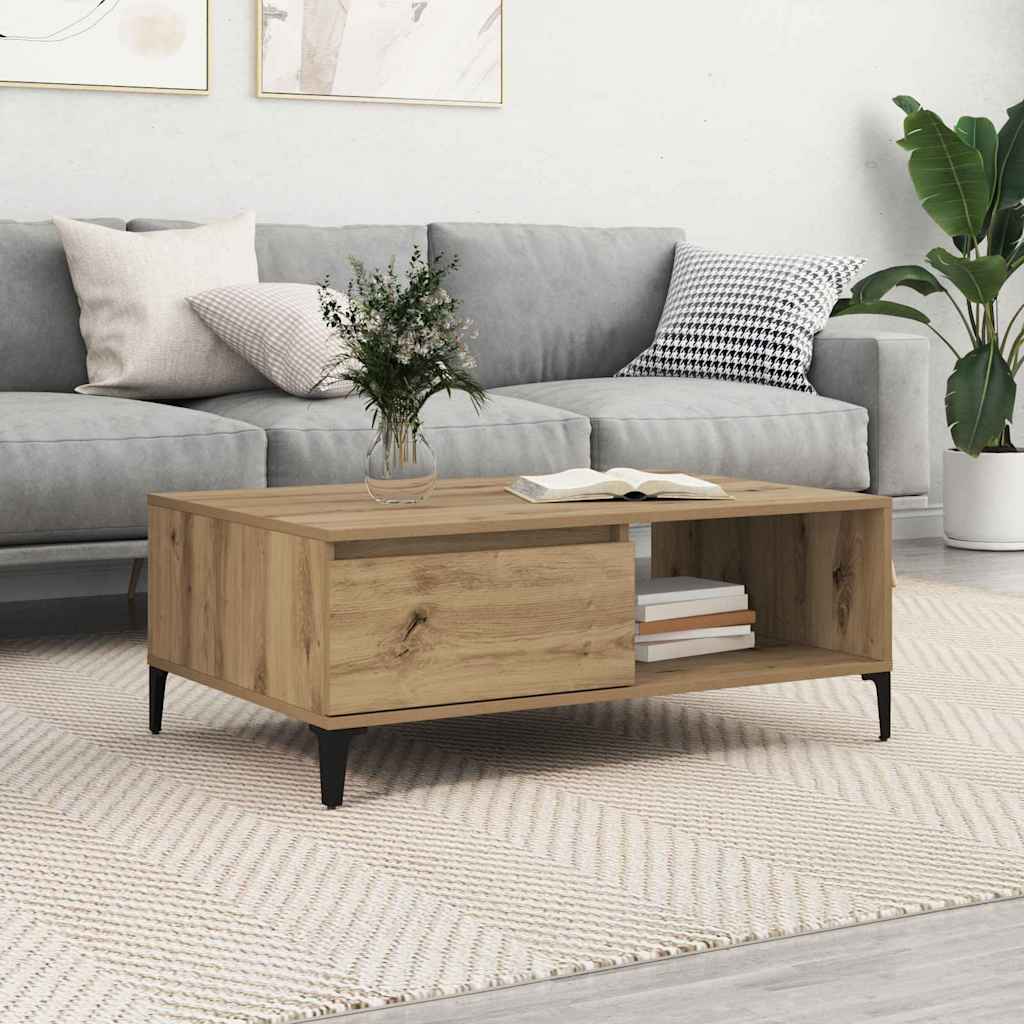 Sofabord artisan eg 90 x 60 x 35 cm Konstrueret træ