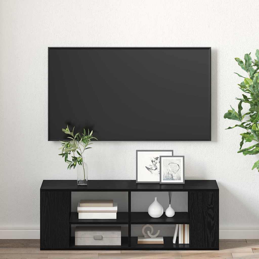 TV-møbelsæt Sort eg 102 x 35 x 35 cm Konstrueret træ