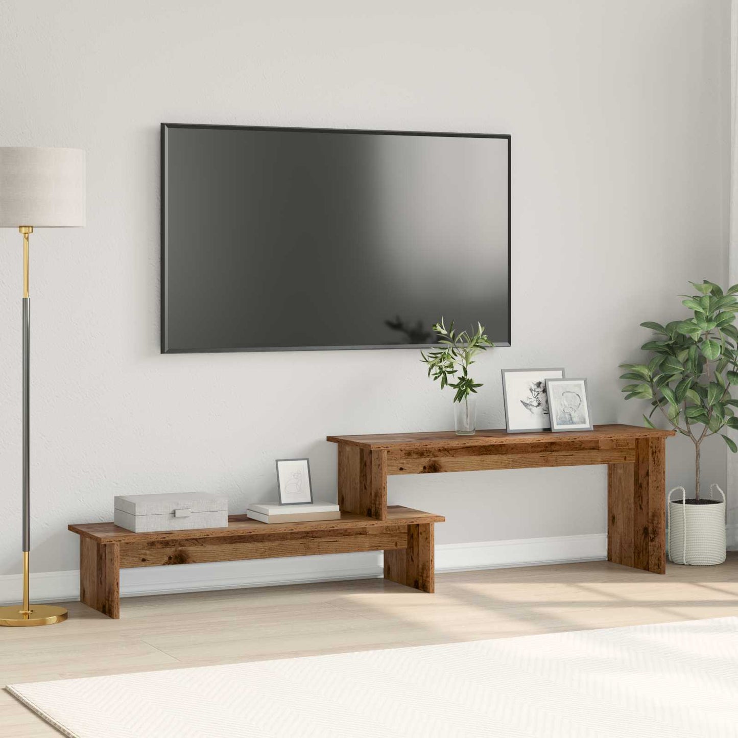 TV-møbelsæt 180,5 x 30 x 43 cm Gammelt træ Konstrueret træ