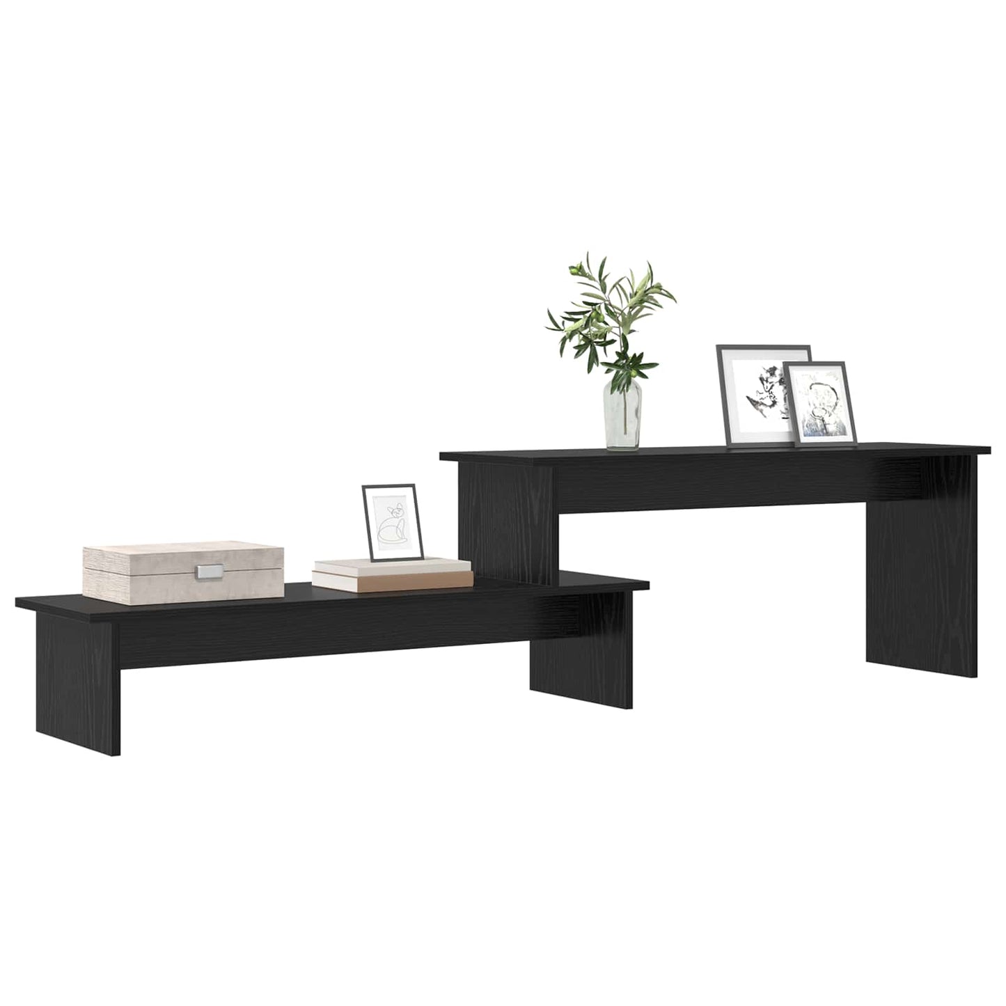 TV-møbelsæt Sort eg 180,5 x 30 x 43 cm Konstrueret træ