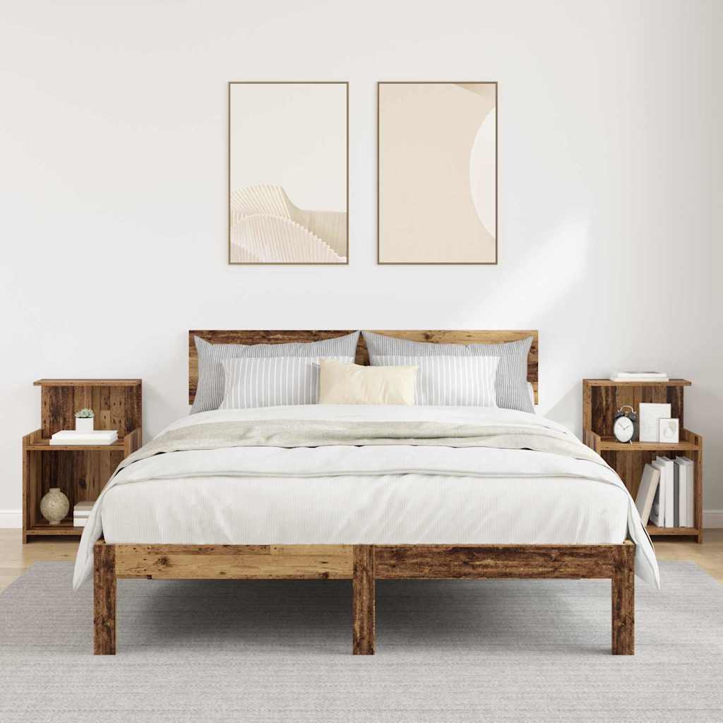 Natskab 2 pcs Gammelt træ 40 x 35 x 60 cm Konstrueret træ billede