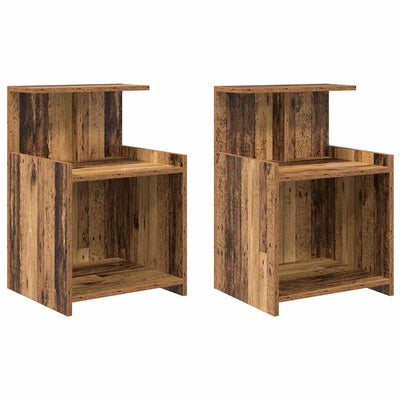 Natskab 2 pcs Gammelt træ 40 x 35 x 60 cm Konstrueret træ