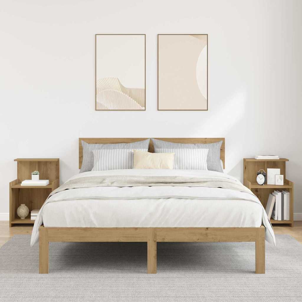 Natskab 2 pcs Artisan Egetræ 40 x 35 x 60 cm Konstrueret træ billede