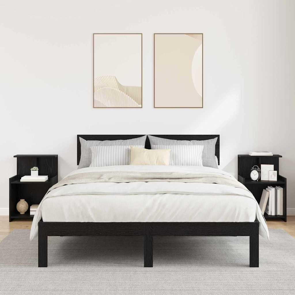 Natskab 2 pcs Sort eg 40 x 35 x 60 cm Konstrueret træ billede