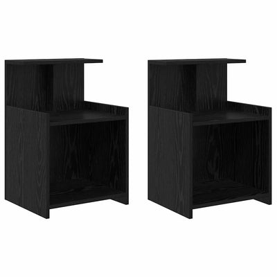 Natskab 2 pcs Sort eg 40 x 35 x 60 cm Konstrueret træ