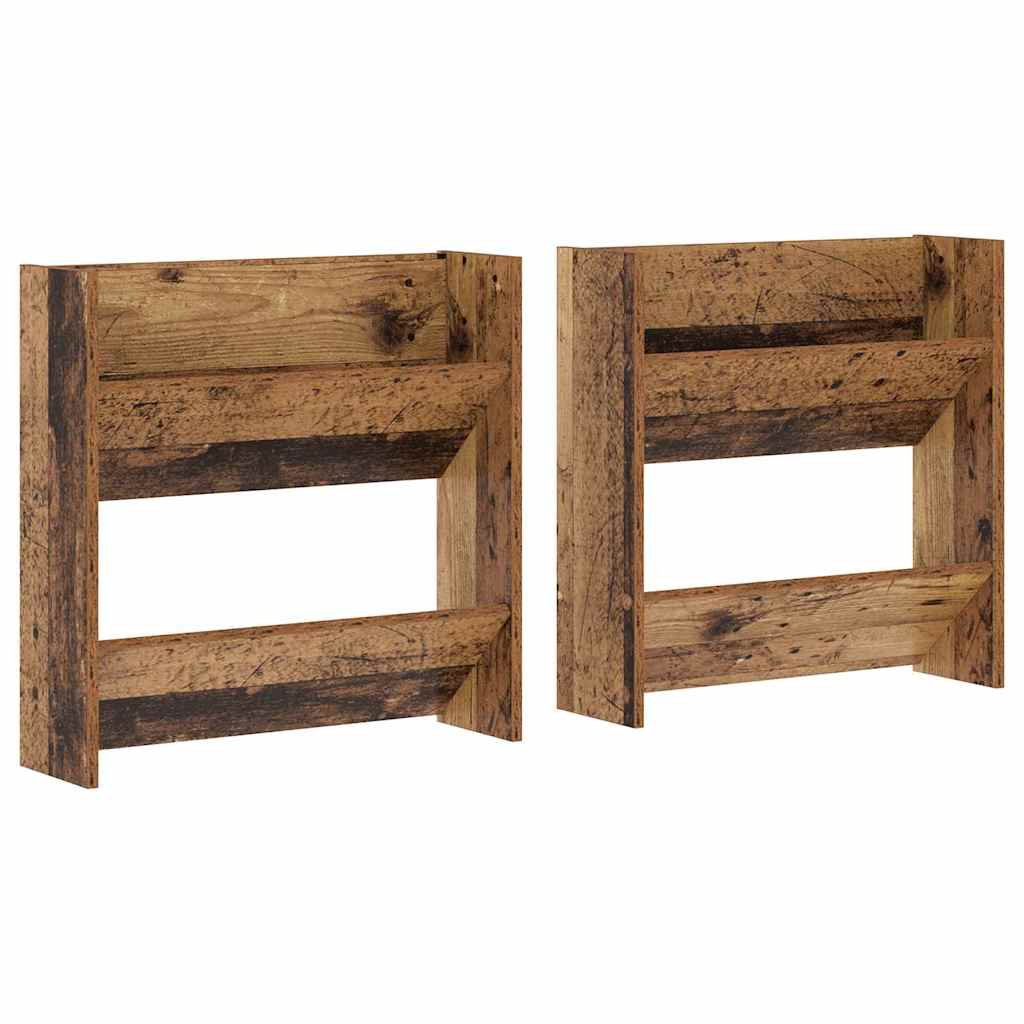 Sko skab 2 pcs Gammelt træ 60 x 18 x 60 cm Konstrueret træ