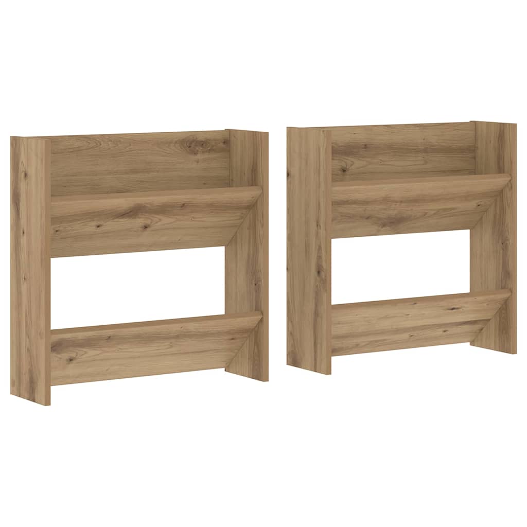 Sko skab 2 stk. 60 x 18 x 60 cm Konstrueret træ Artisan Egetræ