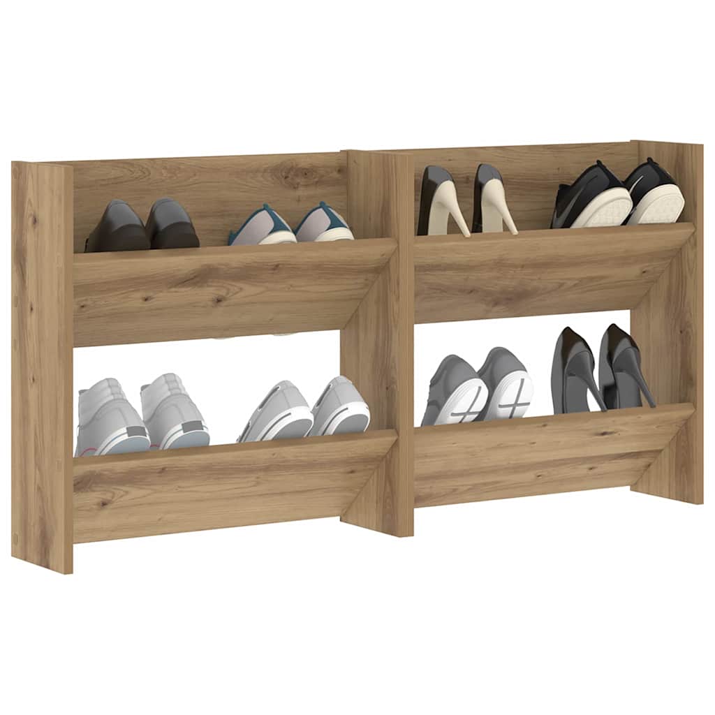 Sko skab 2 stk. 60 x 18 x 60 cm Konstrueret træ Artisan Egetræ