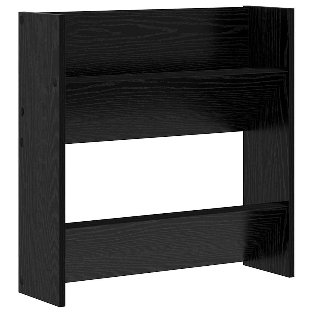 Sko skab med hylde Sort eg 60 x 18 x 60 cm Konstrueret træ