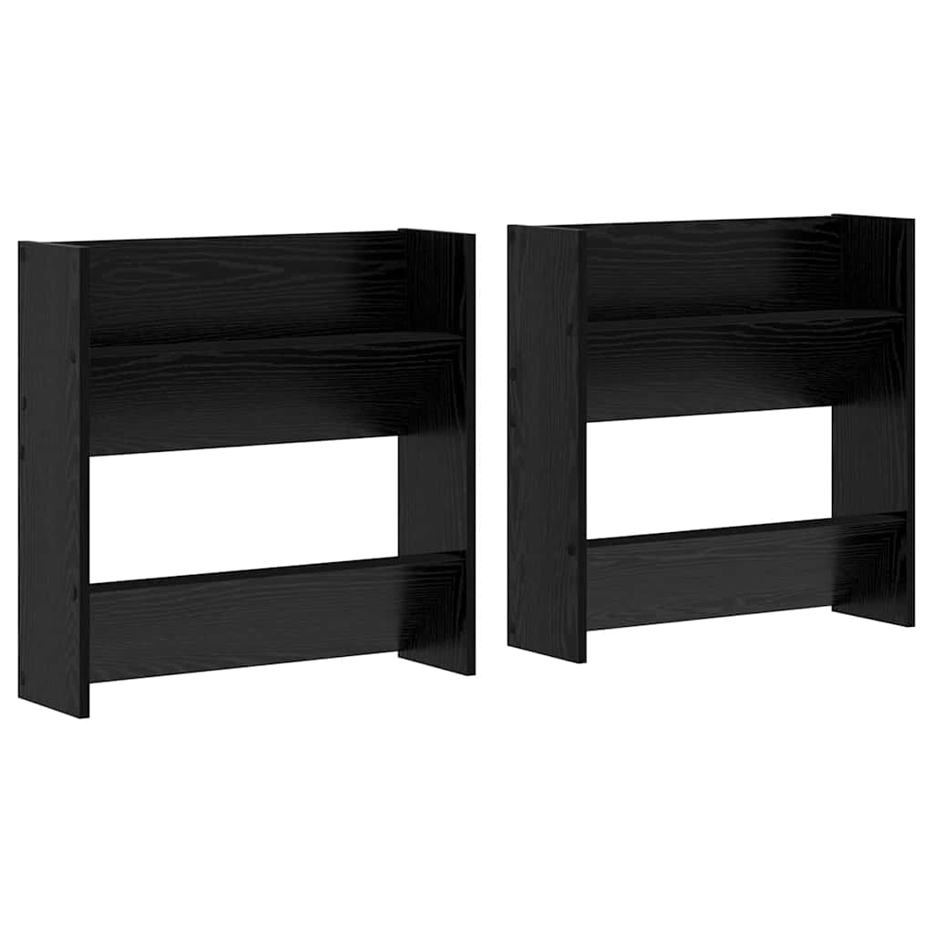 Sko skab 2 pcs Sort eg 60 x 18 x 60 cm Konstrueret træ