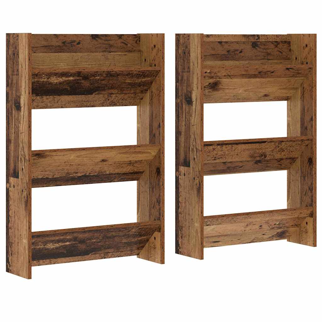 Sko skab 2 pcs Gammelt træ 60 x 18 x 90 cm Konstrueret træ