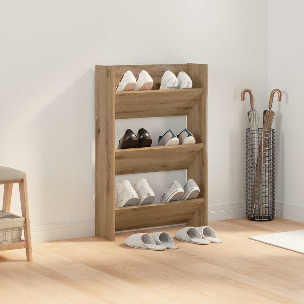 Sko skab 60 x 18 x 90 cm Konstrueret træ Artisan Egetræ
