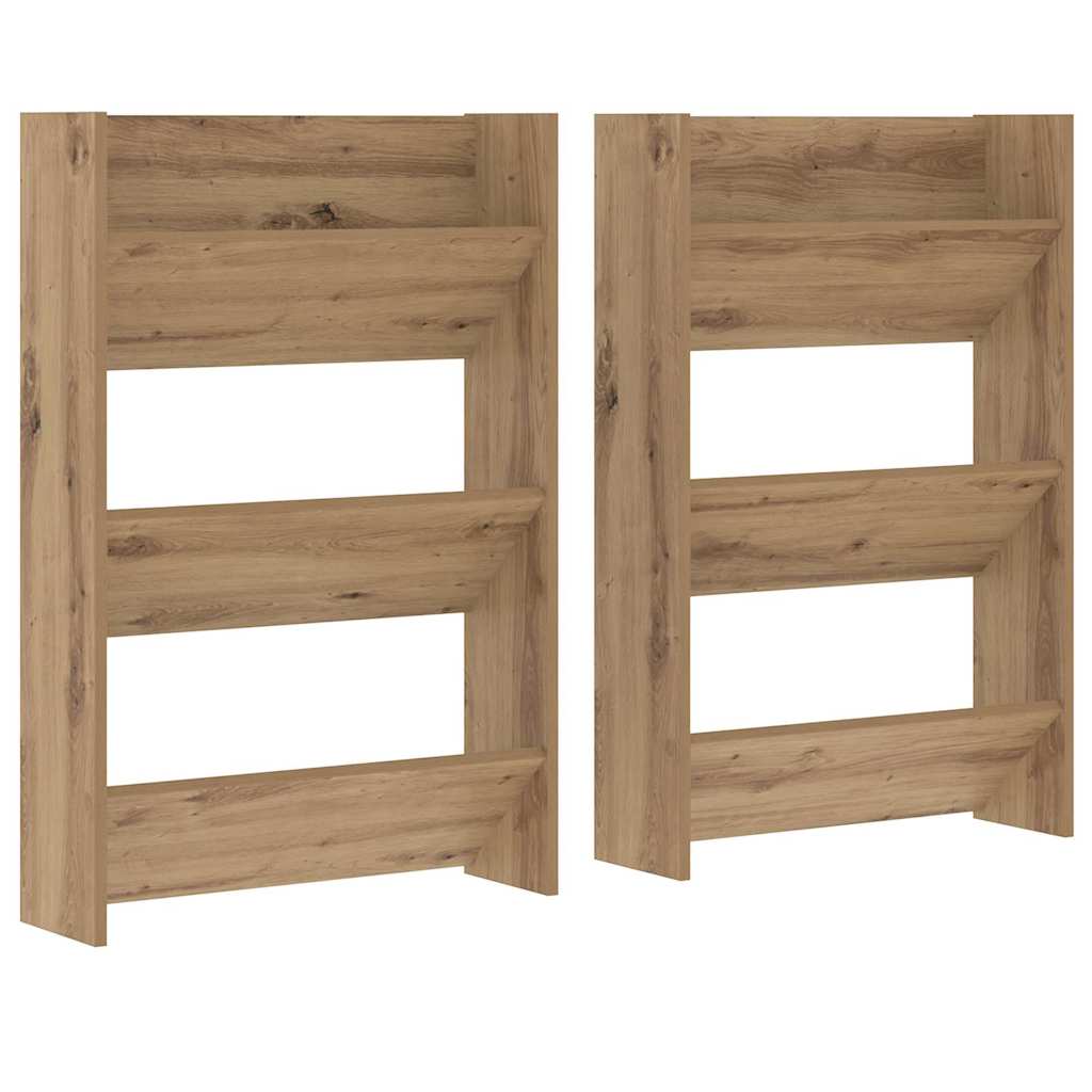 Sko skab 2 stk. 60 x 18 x 90 cm Konstrueret træ Artisan Egetræ