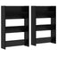 Sko skab 2 pcs Sort eg 60 x 18 x 90 cm Konstrueret træ