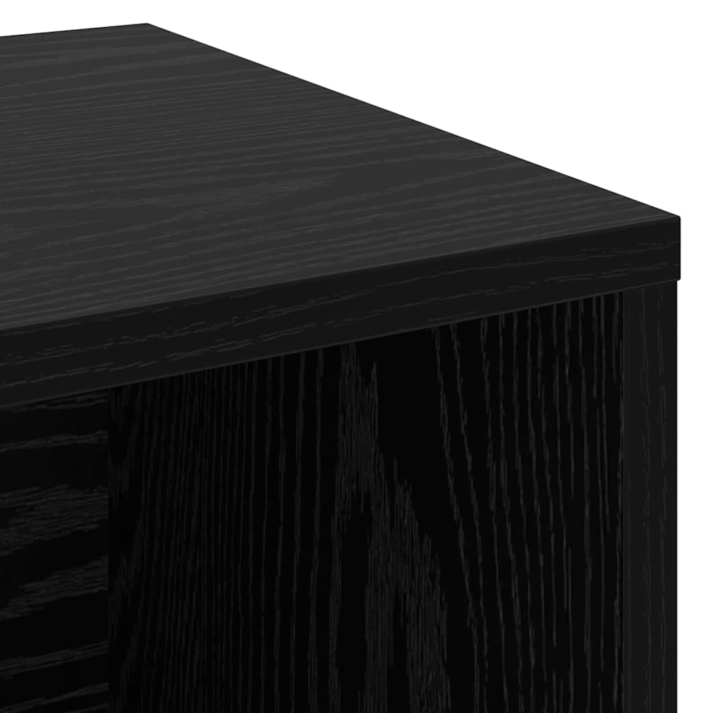 Sko bænk med hylde Sort eg 103 x 30 x 54,5 cm Konstrueret træ
