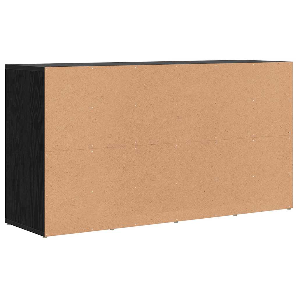 Sko bænk med hylde Sort eg 103 x 30 x 54,5 cm Konstrueret træ