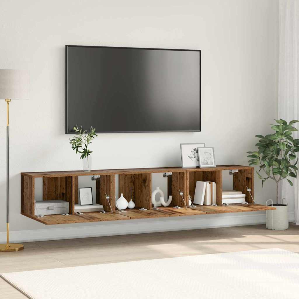 TV-møbelsæt 3 pcs Brun 60 x 30 x 30 cm Konstrueret træ