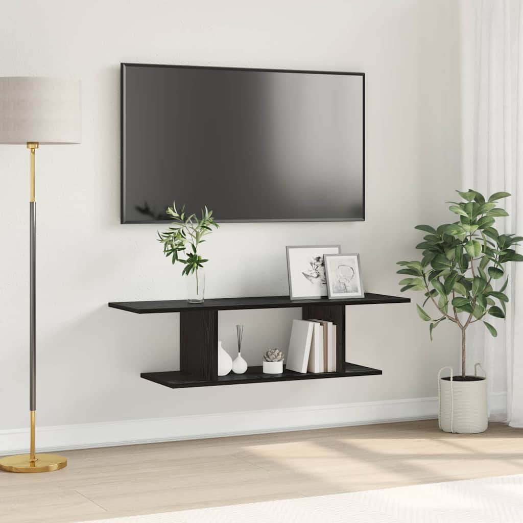 TV-møbelsæt Vægmonteret Sort 103 x 30 x 26,5 cm Konstrueret træ