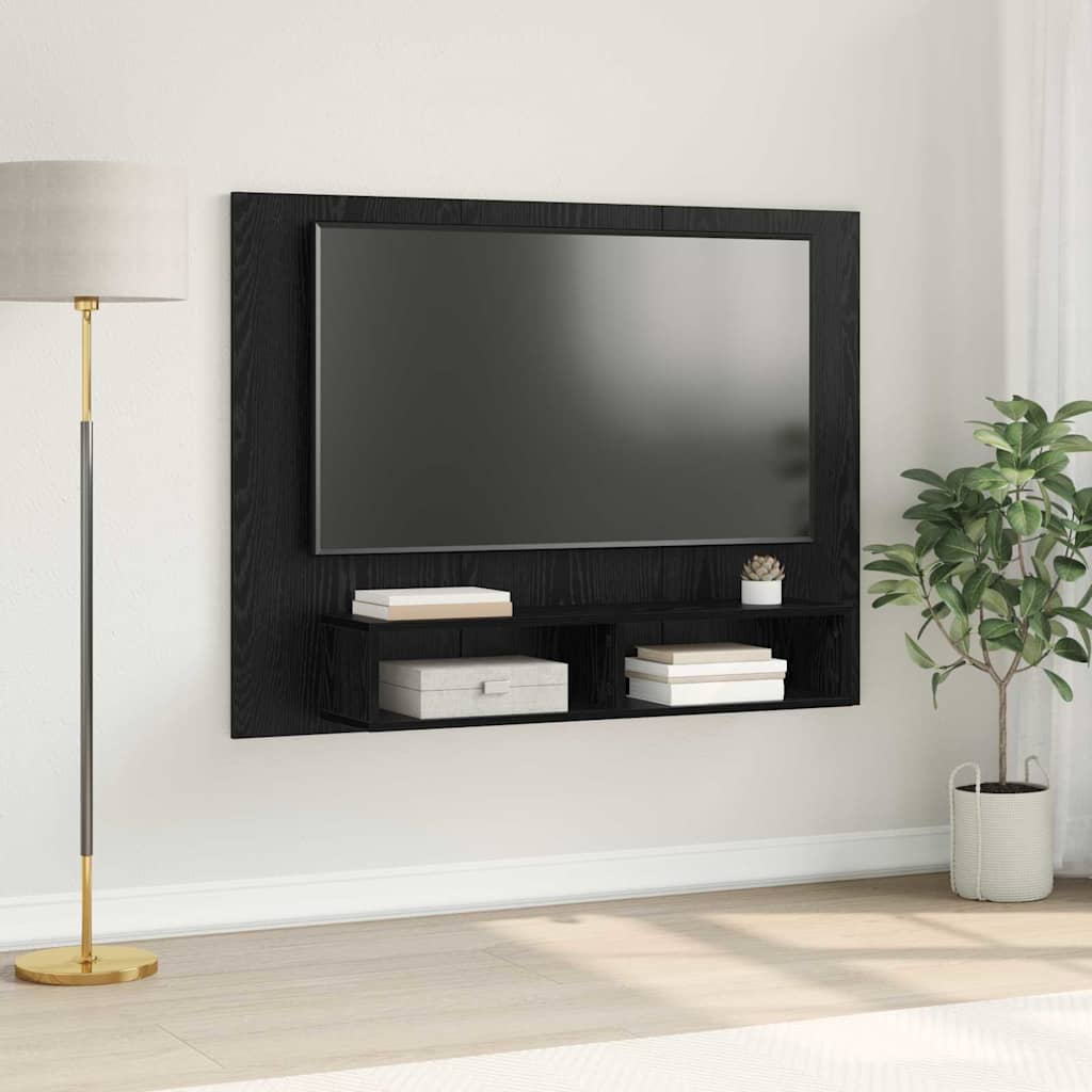 TV-møbelsæt Sort eg 120 x 23,5 x 90 cm Konstrueret træ