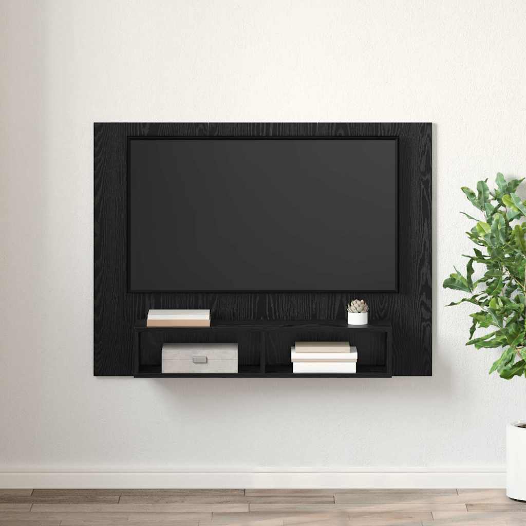 TV-møbelsæt Sort eg 120 x 23,5 x 90 cm Konstrueret træ