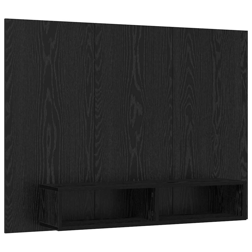 TV-møbelsæt Sort eg 120 x 23,5 x 90 cm Konstrueret træ
