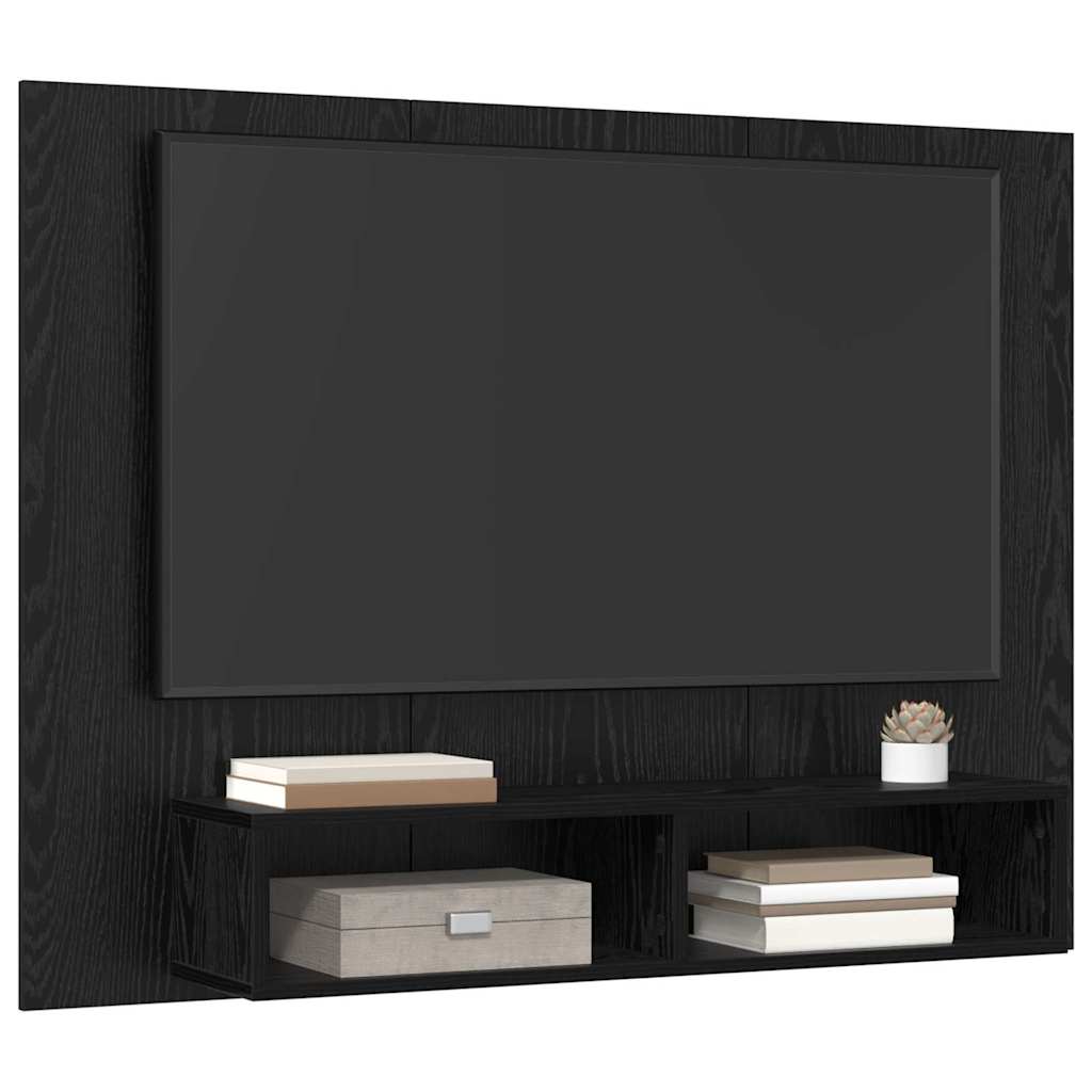 TV-møbelsæt Sort eg 120 x 23,5 x 90 cm Konstrueret træ