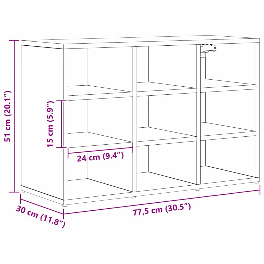 Sko skab Gammelt træ 77,5 x 30 x 51 cm Konstrueret træ