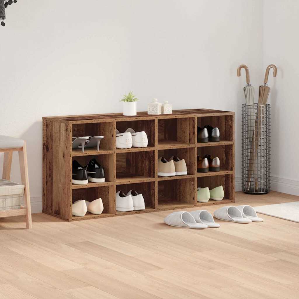 Sko skab med hylde Gammelt træ 103 x 30 x 51 cm Konstrueret træ