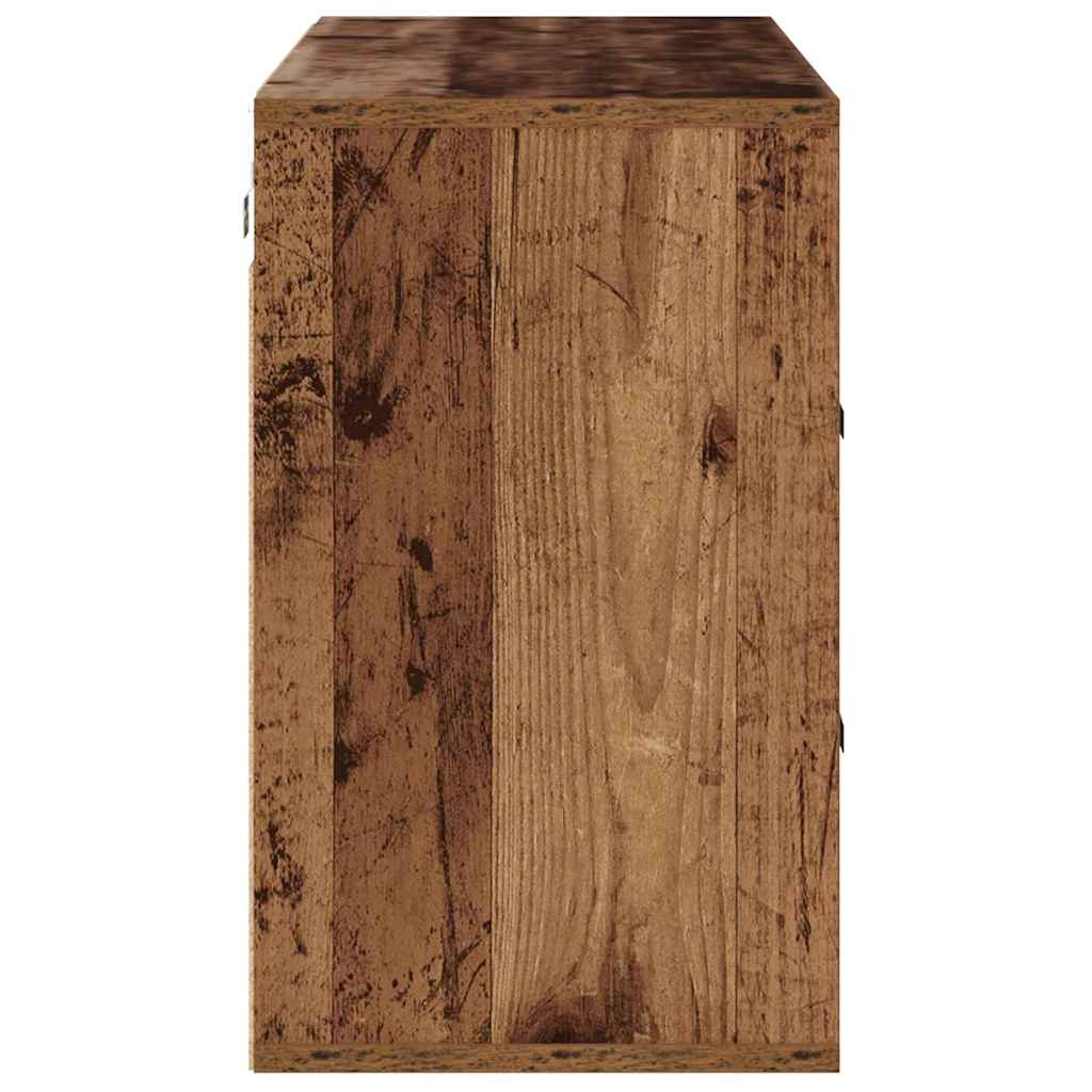 Sko skab med hylde Gammelt træ 103 x 30 x 51 cm Konstrueret træ