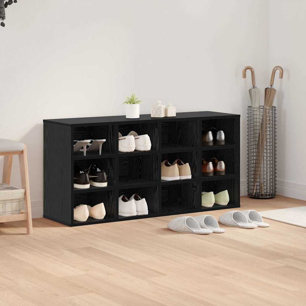 Sko skab med hylde Sort eg 103 x 30 x 51 cm Konstrueret træ