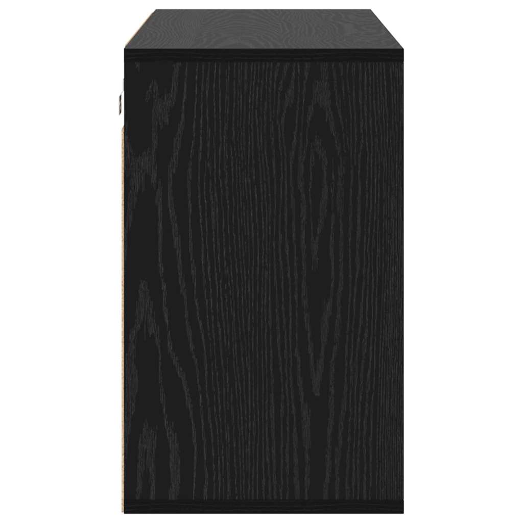 Sko skab med hylde Sort eg 103 x 30 x 51 cm Konstrueret træ