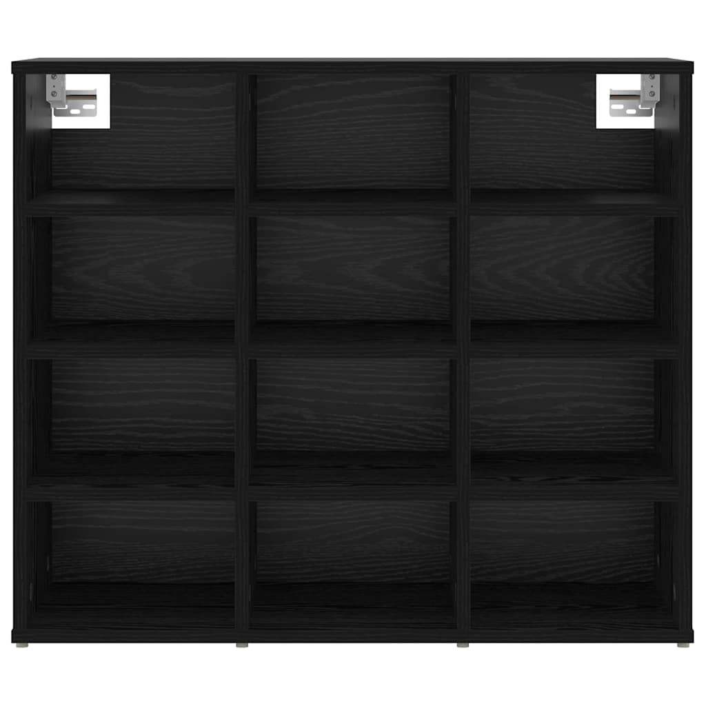 Sko skab med hylde Sort eg 77,5 x 30 x 67 cm Konstrueret træ