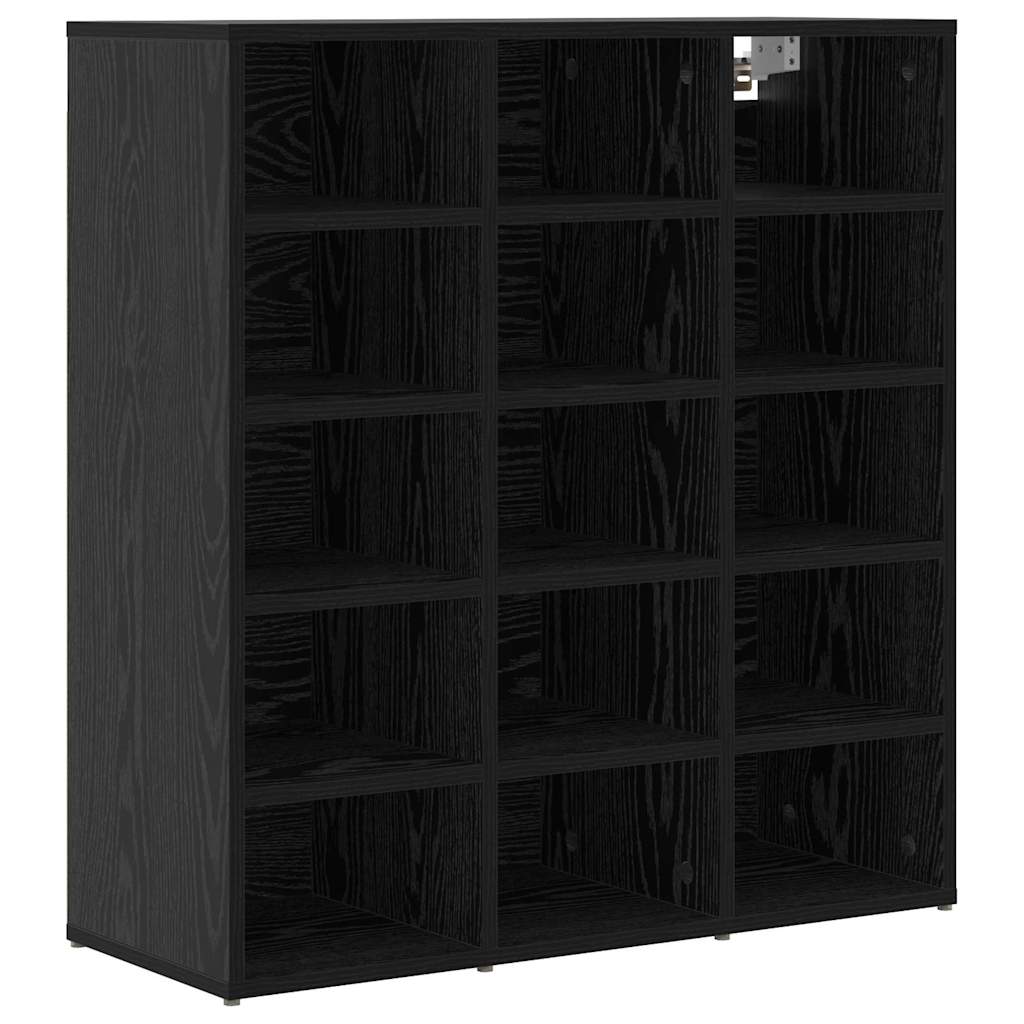 Sko skab med hylde Sort eg 77,5 x 30 x 83,5 cm Konstrueret træ