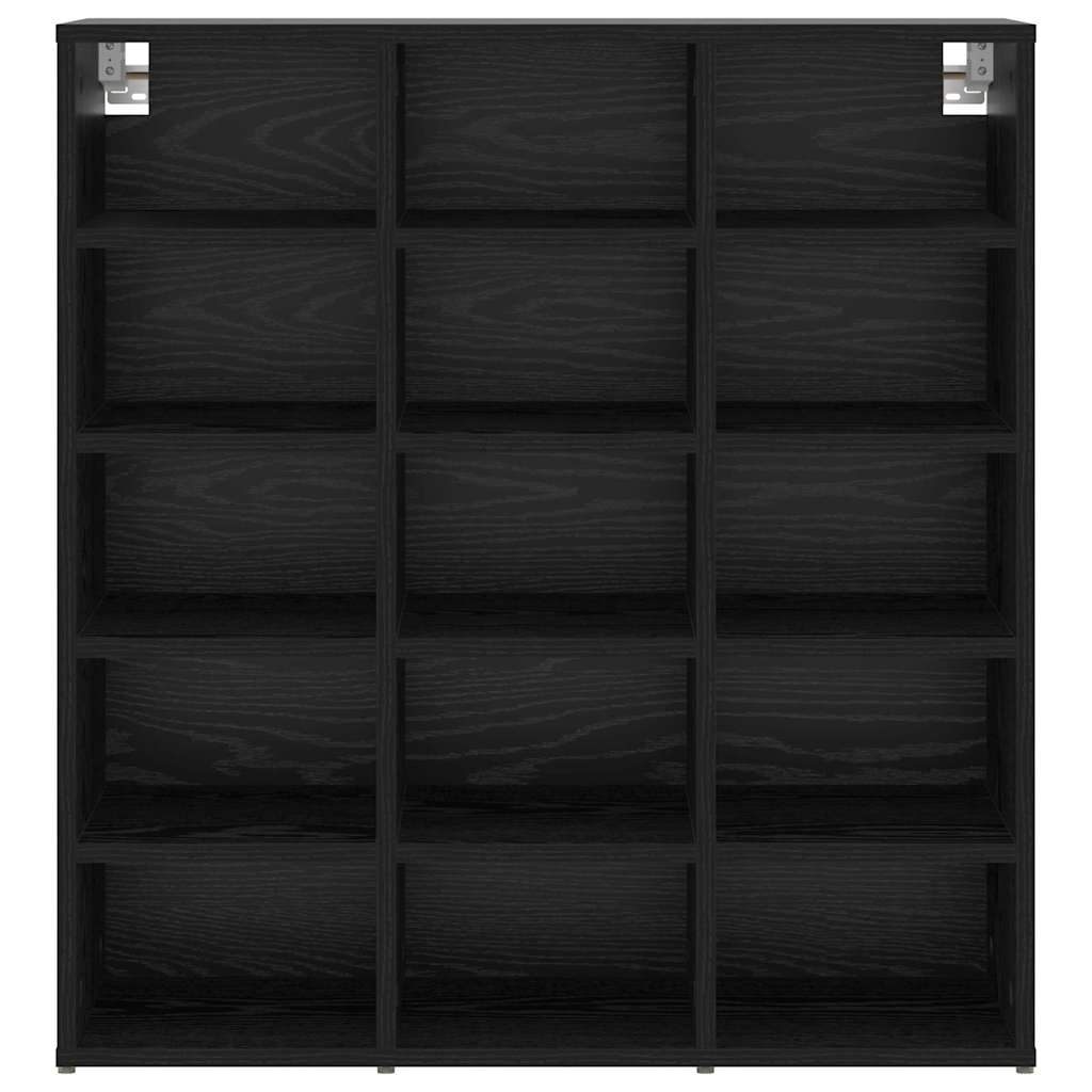 Sko skab med hylde Sort eg 77,5 x 30 x 83,5 cm Konstrueret træ