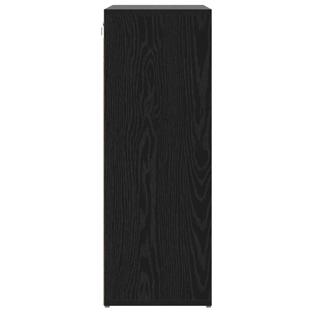 Sko skab med hylde Sort eg 77,5 x 30 x 83,5 cm Konstrueret træ