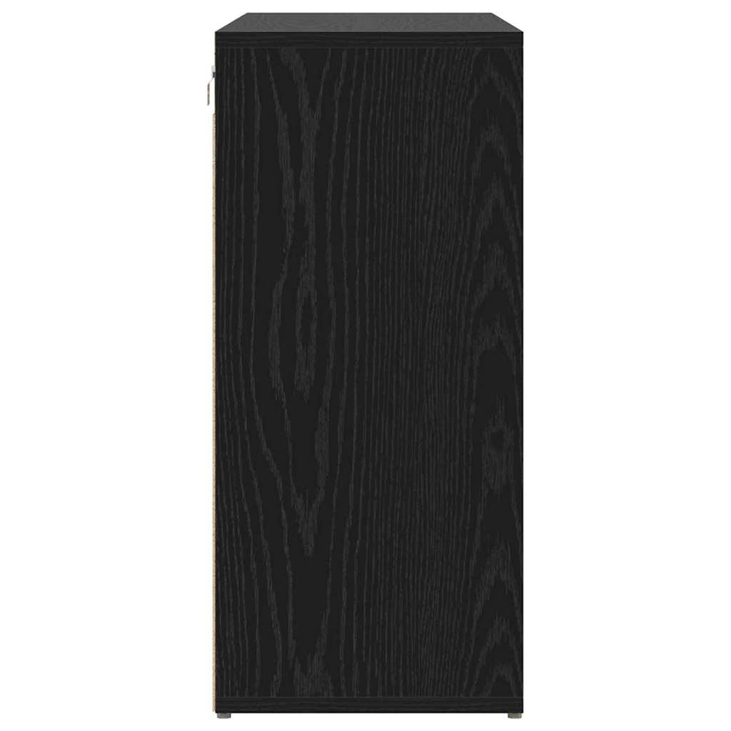 Sko skab med hylde Sort eg 103 x 30 x 67 cm Konstrueret træ