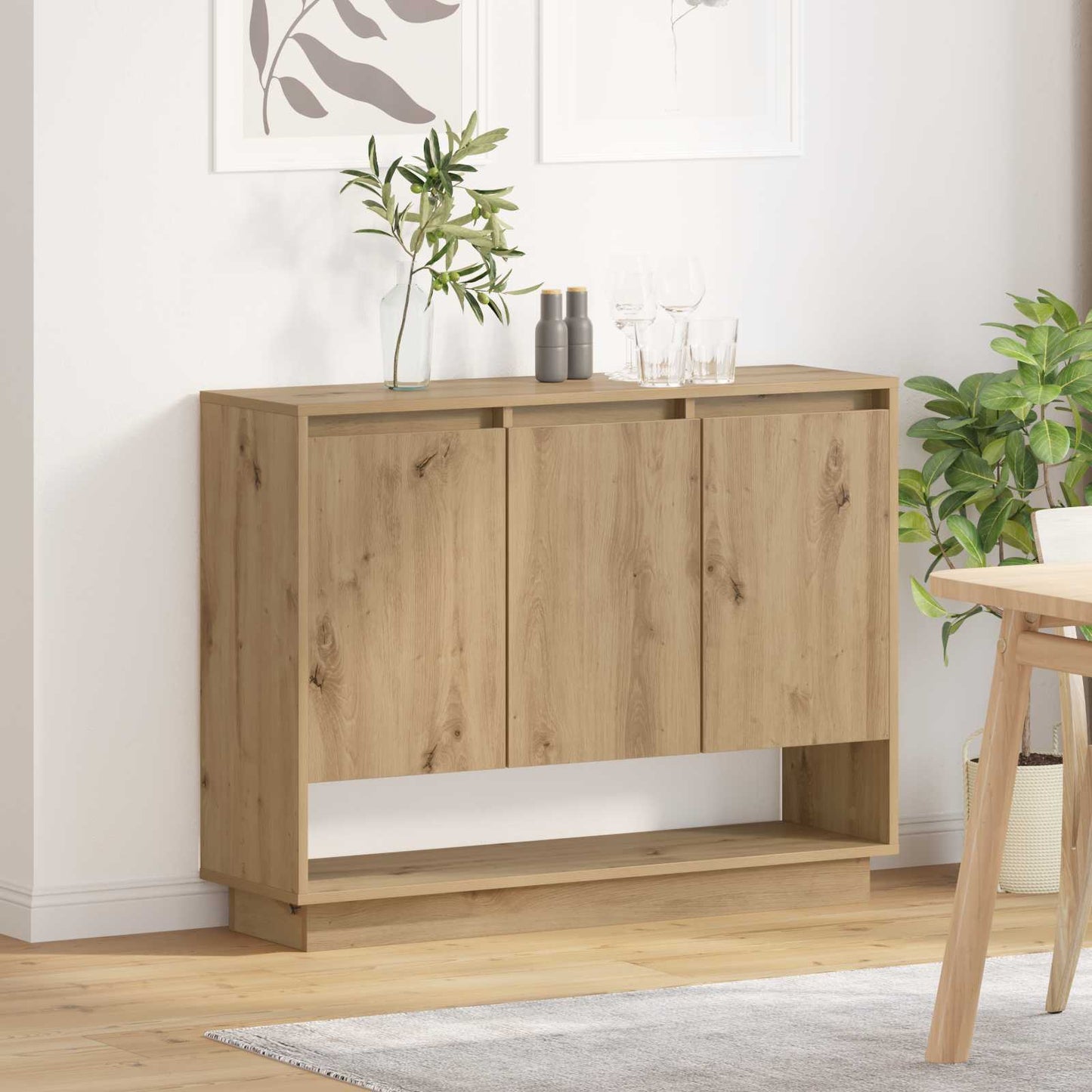 Sideboard Artisan Egetræ 97 x 29 x 75 cm Konstrueret træ
