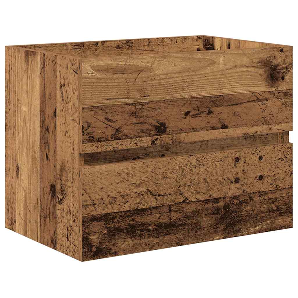 Badeværelsesmøbel sæt 2 stk. Gammelt træ 57 x 37 x 45 cm