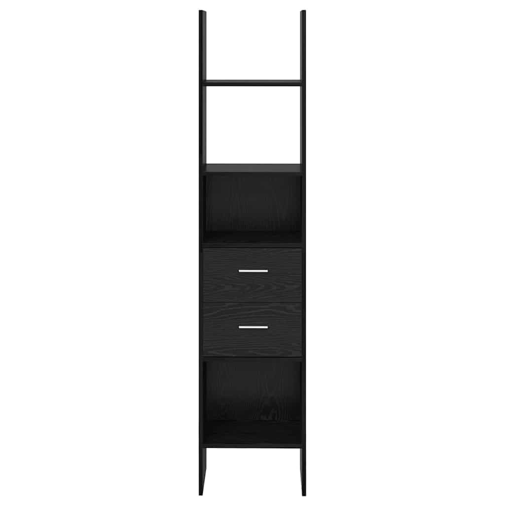Bogskab 2 niveauer 40 x 35 x 180 cm Konstrueret træ Sort eg