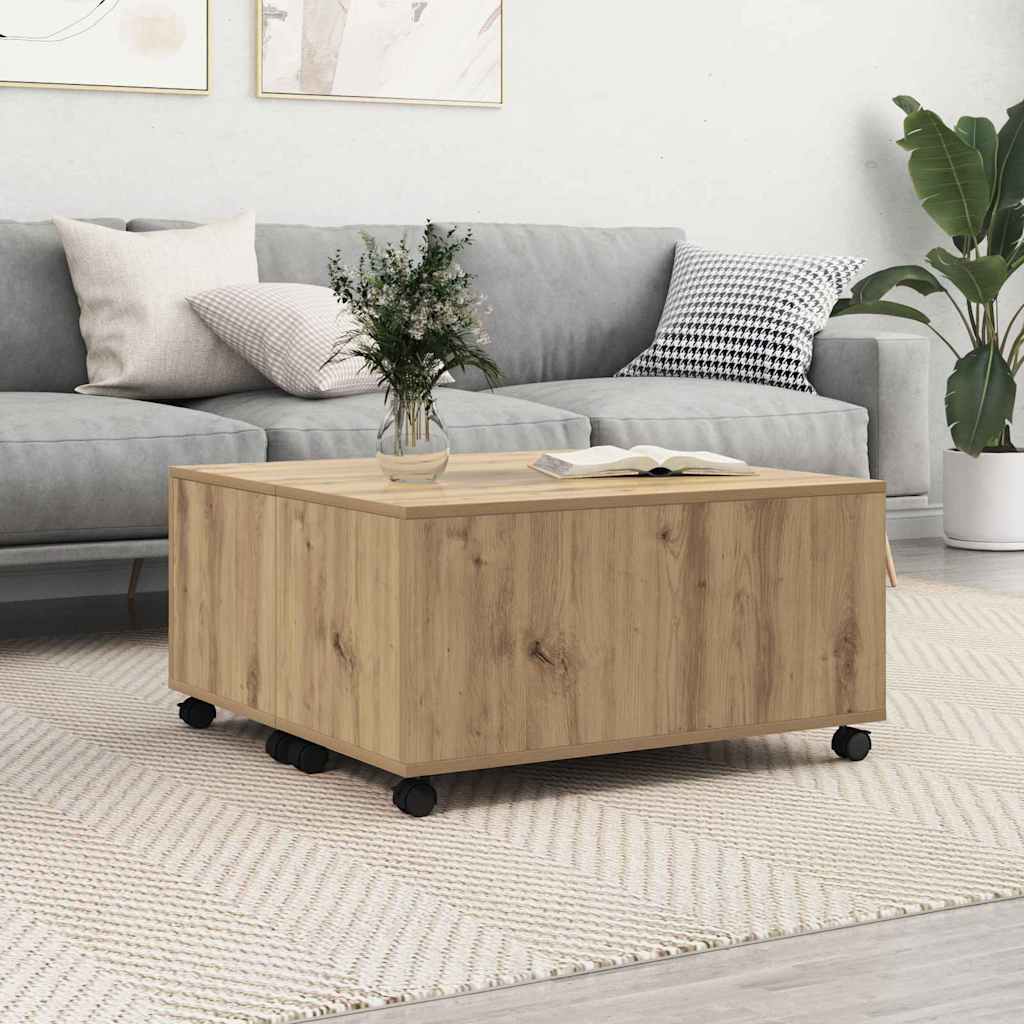 Sofabord Artisan Egetræ 75 x 75 x 38 cm Konstrueret træ