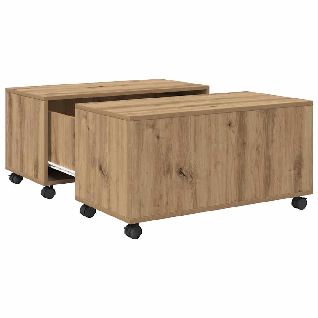 Sofabord Artisan Egetræ 75 x 75 x 38 cm Konstrueret træ