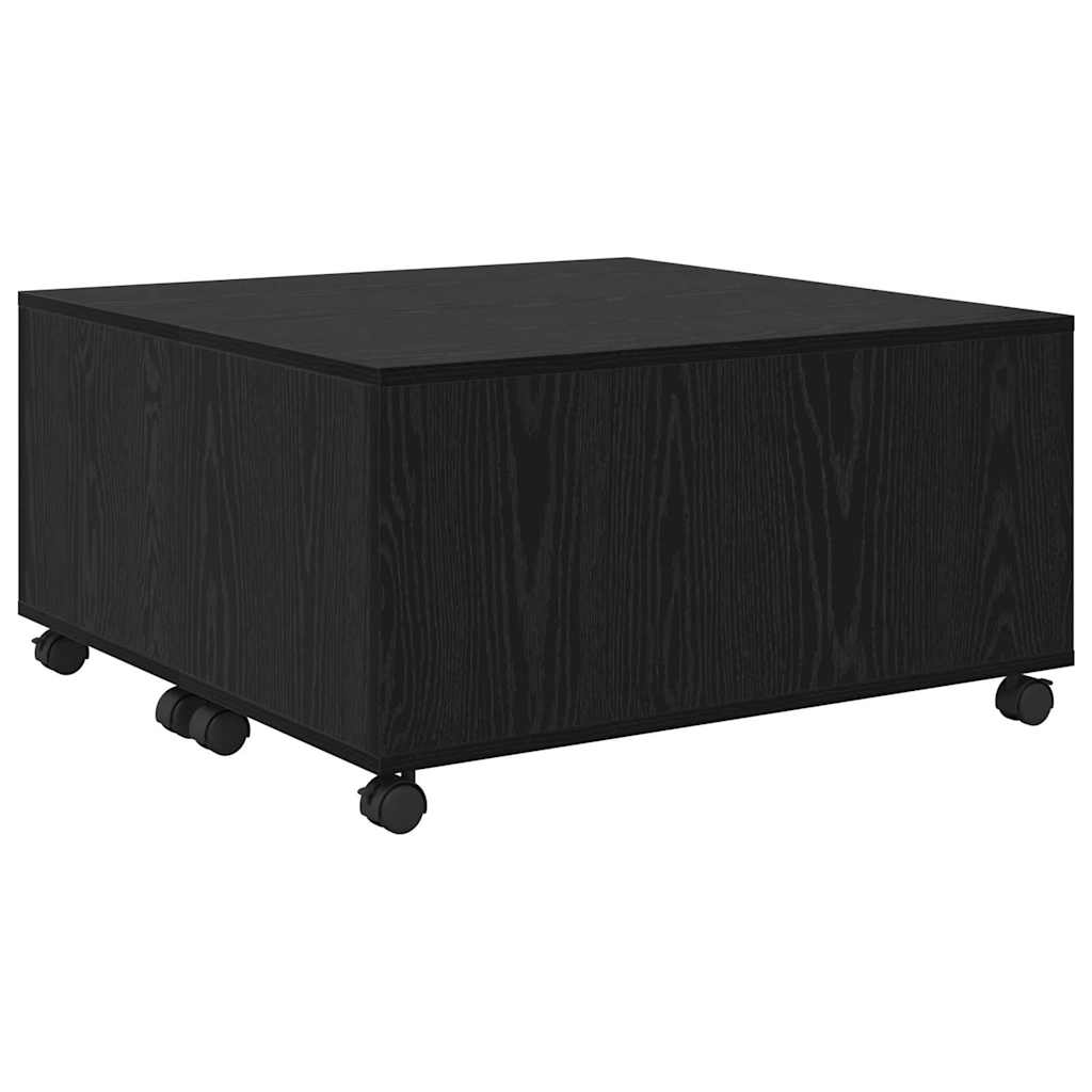 Sofabord med skuffe Sort eg 75 x 75 x 38 cm Konstrueret træ